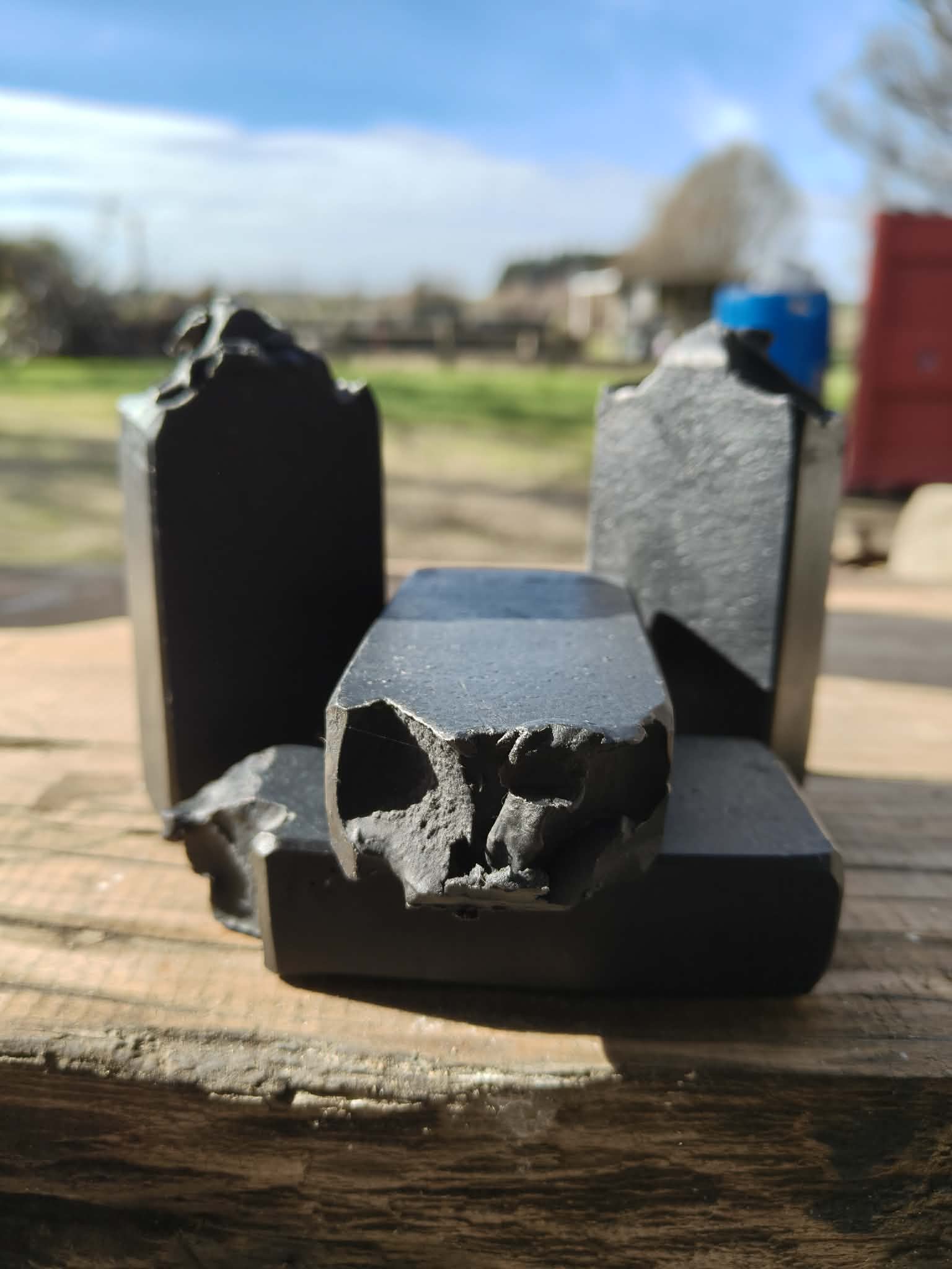 Activated Charcoal & Coconut Cream Soap bars with skull detail