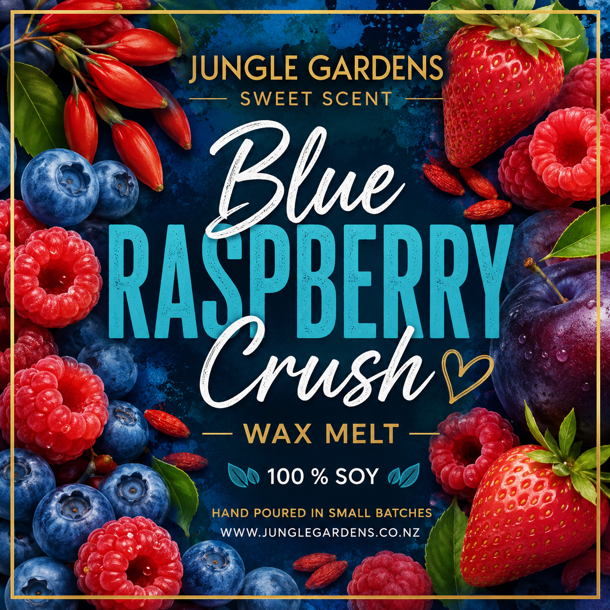 Blue Raspberry Crush Wax Melt by Jungle Gardens Sweet Scent