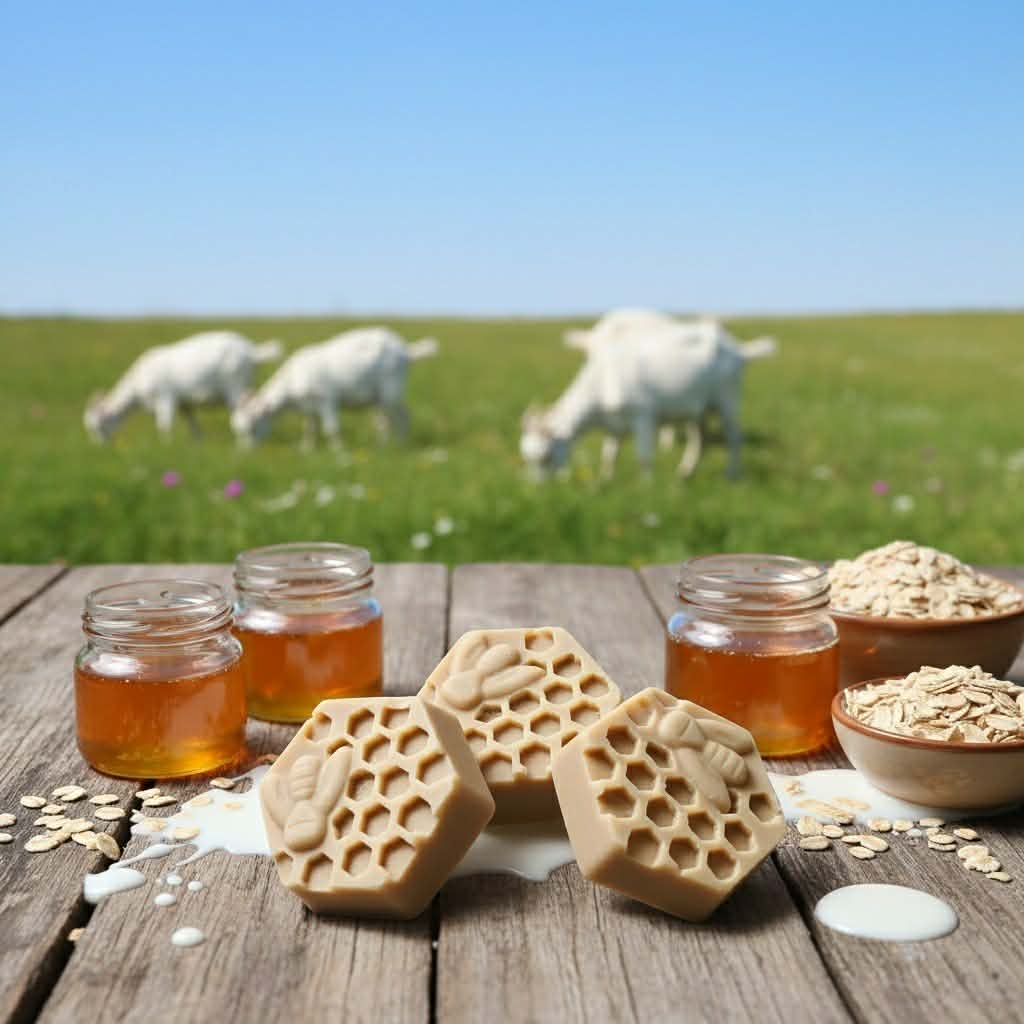 Manuka Honey Oats & Goats Milk Soap - Honeycomb Bar
